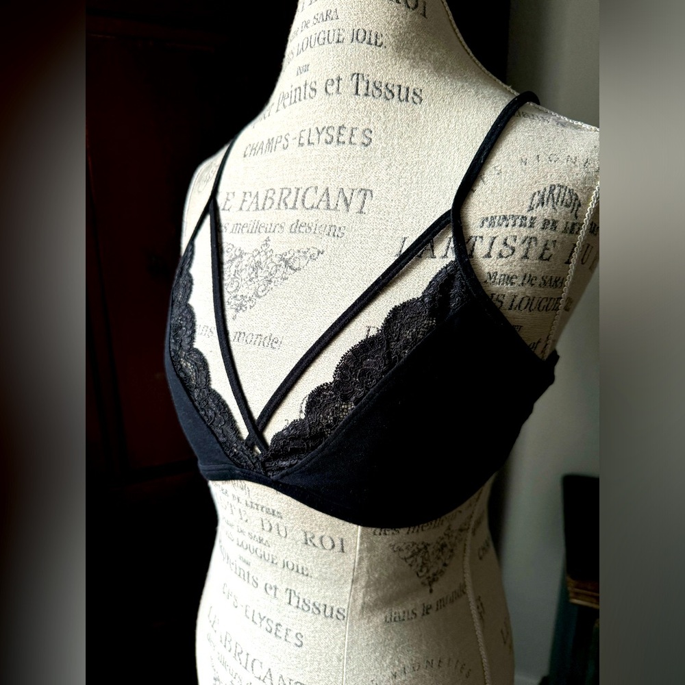 Express Medium Lace Cotton Blend Bralette